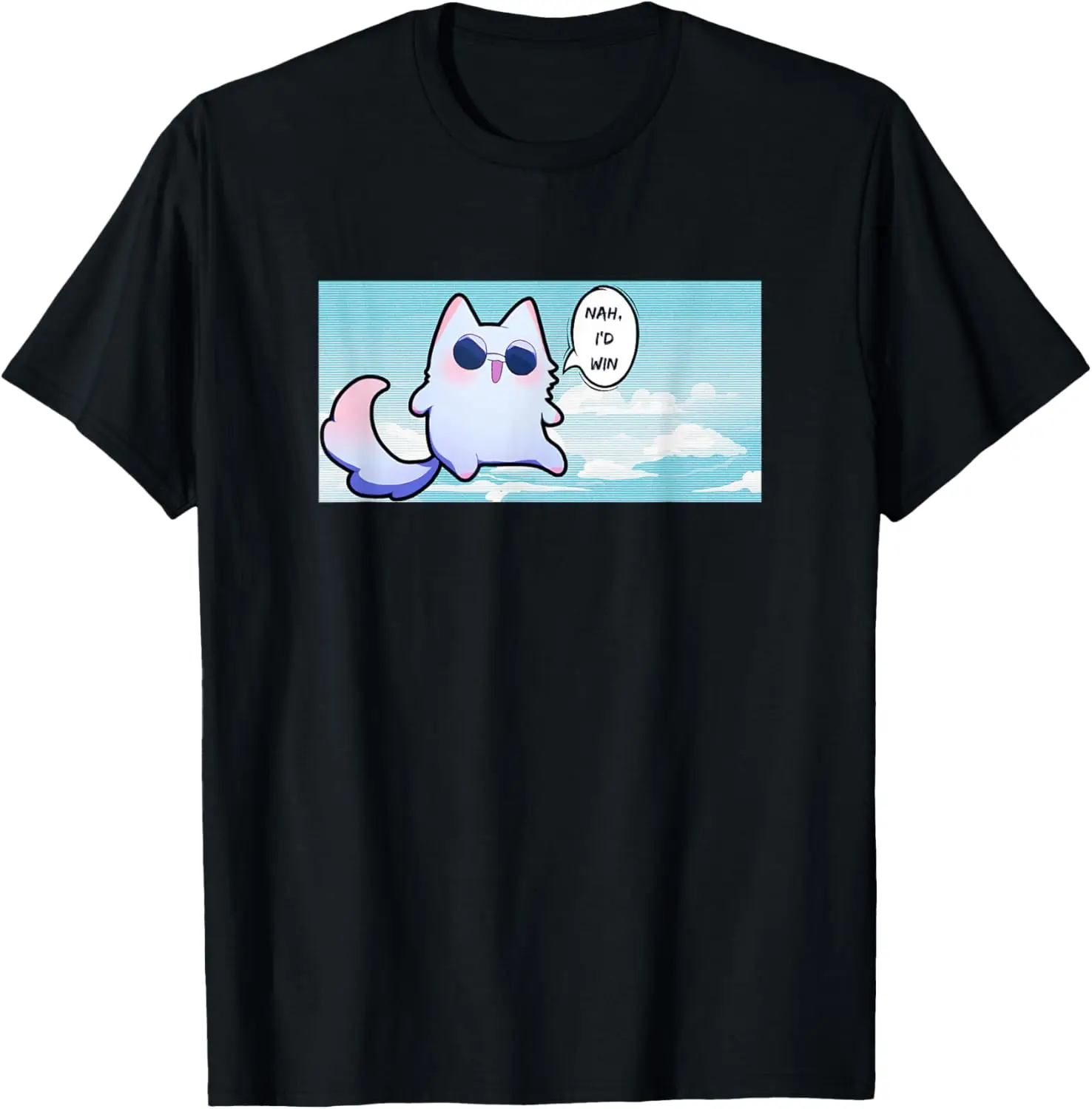 T-Shirt drôle de mème de chat d'anime, Nah je gagne Gojo Cat Meme T-Shirt
