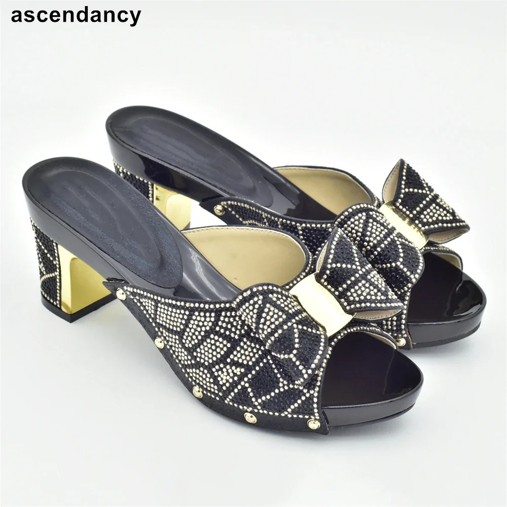 

Latest Designer Shoes Women Luxury 2023 African Women Shoes Decorated with Rhinestone Pumps Women Shoes High Heels Wome Pumps