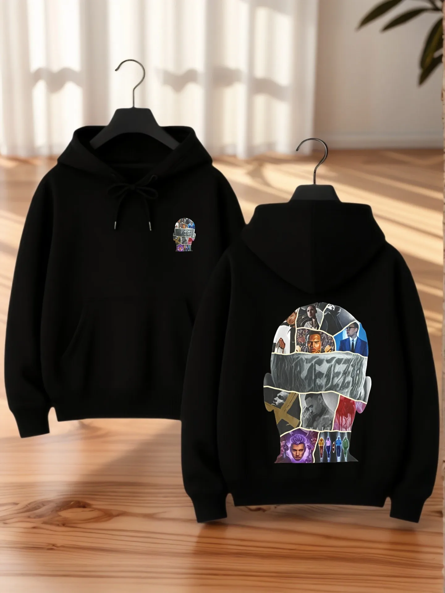 

Graphic Hoodie Women, Motorcycle Cartoon Print, Casual Aesthetic Style, Soft Fabric, Casual Everyday Wear, For Young Men