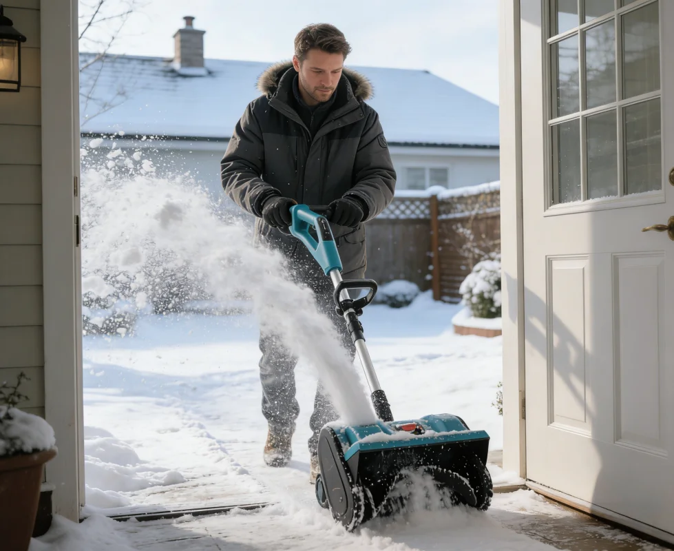 

New Brushless Li-Ion Snow Blower For Road Yard Garden Cleaning 전기 제설기 제설도구 Schneepflug Spazzaneve Elettrico Senza Fili