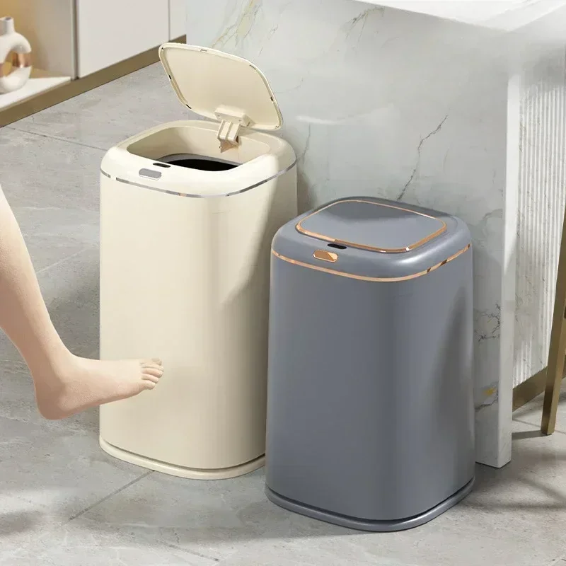 40L Smart Trash Can Large Capacity Automatic Sensor Waste Garbage Bin Kitchen Barthroom Dustbin Electric Touchless Wastebasket