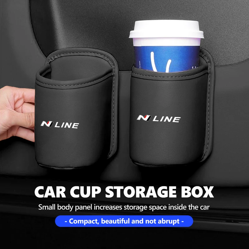 Car Seat Cup Holder Hang Drink Storage Box Accessorie For Hyundai N LINE i30 i20 Sonata Accent Tucson Elantra Azera view 2
