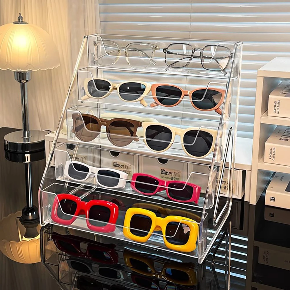 

Прозрачная 5-уровневая акриловая подставка для карточек, набор из 2 акриловых прозрачных стеллажей для коллекционеров и открыток, многофункциональная стойка