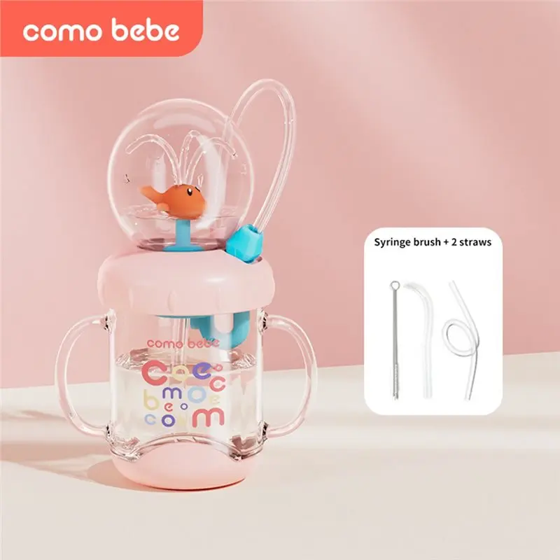 RALCA-Leak Proof 220ML Whale Fountain Tumbler With Handle Fun Water Bottle Straw Included Squirt Cup B