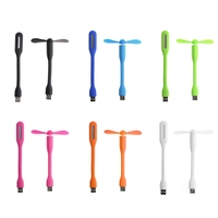 Mini Flexible Portable Bendable USB Fan with LED Lamps Flexible Summer Gadget