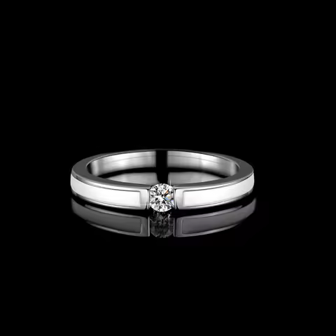 3mm Moissanite Ring for Women S925 Solid Silver with 18k White Gold Plated Diamond Wedding Bridal Band Luxury Jewelry Gift