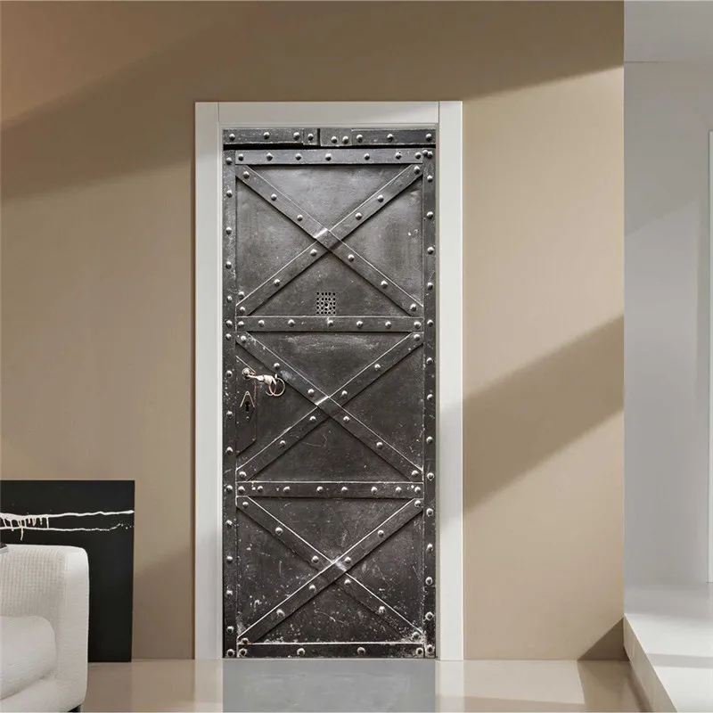 

Patterned Iron Door Sticker Living Room Bedroom Wooden Renovation Creative Self-adhesive Decoration Waterproof