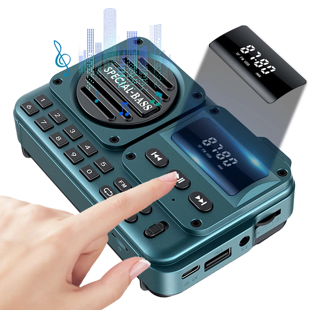 

Портативное радио с динамиком, мини-транзисторное радио, Bluetooth-совместимое/совместимое с TF, маленькое цифровое радио, перезаряжаемое, для прогулок и бега