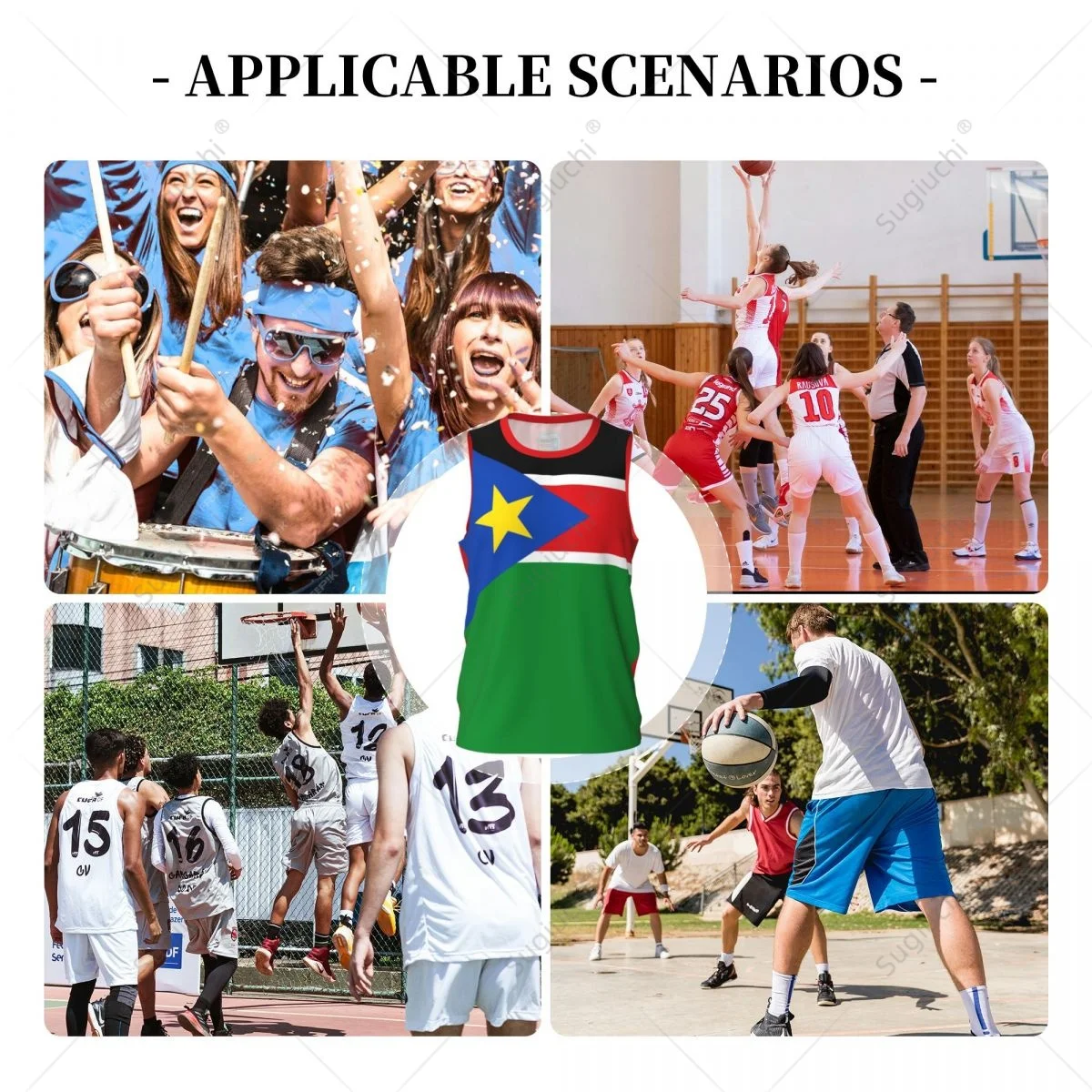 Süd sudan Flagge Männer Basketball Sport Trikot Laufen Fitness Multifunktions ärmelloses T-Shirt exklusiven benutzer definierten Namen Nunber