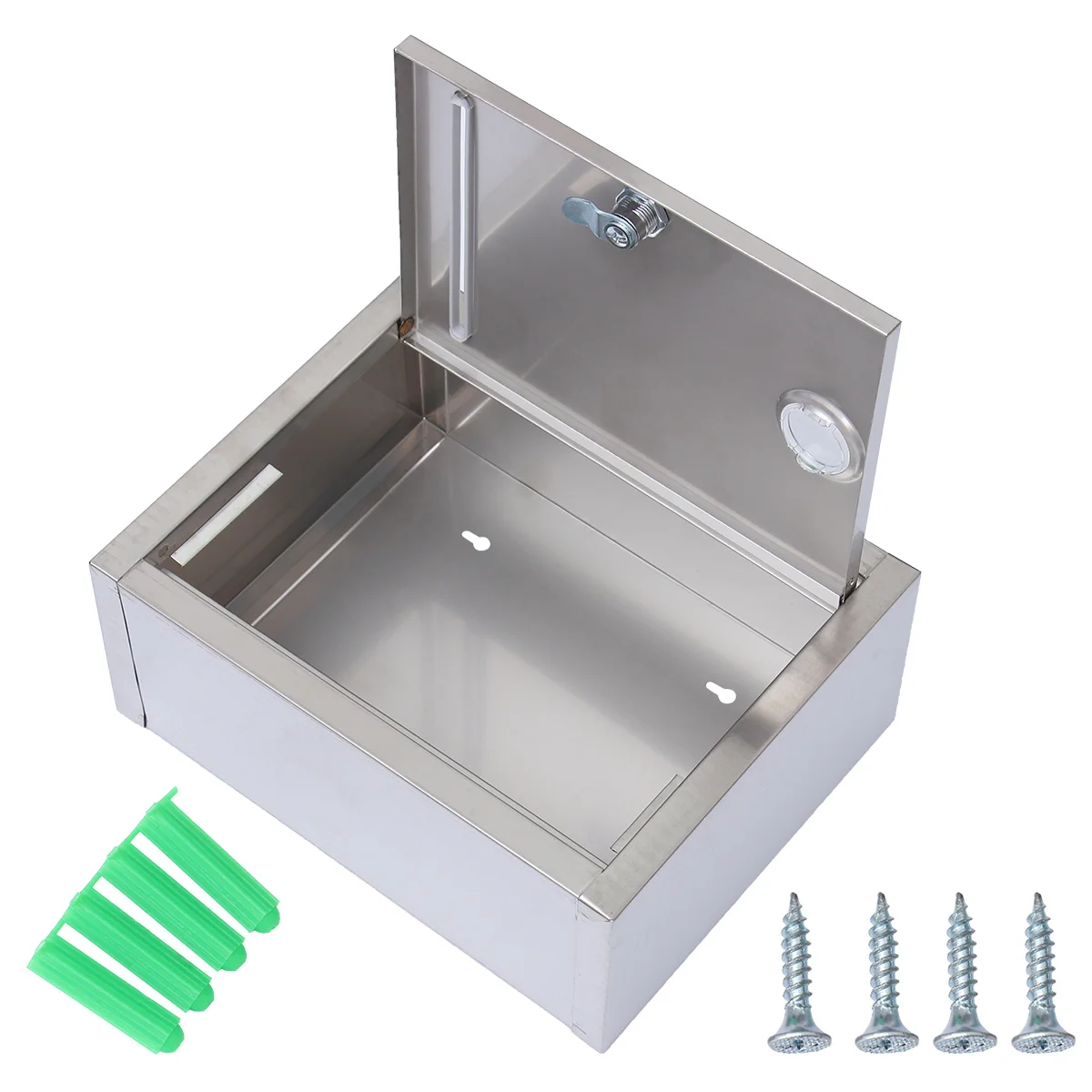 

Stainless Steel Mailbox Retro Waterproof Lightweight Wide Compartment Wall-Hung Metal Suggestion Box For Company Secure