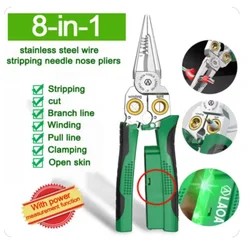 8-in-1 Stainless Steel Electrician Scissors Multifunction Manually Shears Groove Cutting Wire And Thin Steel Plate Hand Tools