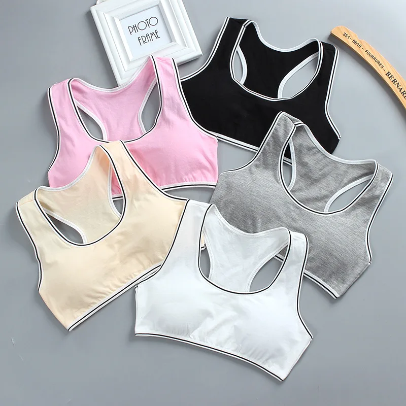 Young Girls Underwear For Sport Wireless Small Training Puberty Bras Undergarment Clothes Cotton Girls Bras