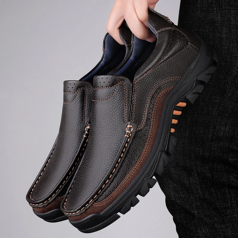 

Мужские лоферы из искусственной кожи на толстой подошве, профессиональная классическая удобная деловая мужская обувь, размер 37-50