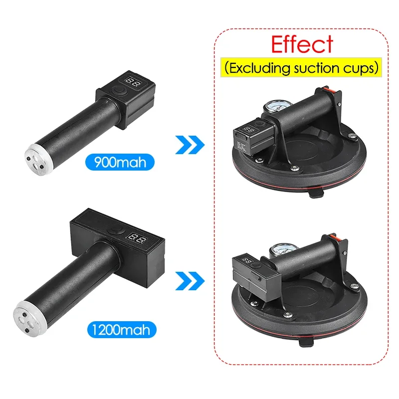 900Mah/1200Mah Automatische Drukcompenserende Elektrische Pompkern Voor Handmatige Zuignap Converteren Naar Elektrische Zuignap Zwart