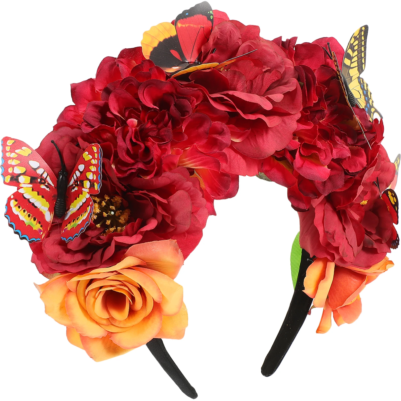 

1pcs Artificial Flower Headband Bohemian Butterfly Decor Hair Accessories Women Prom Fascinator Halloween Tea Party Floral