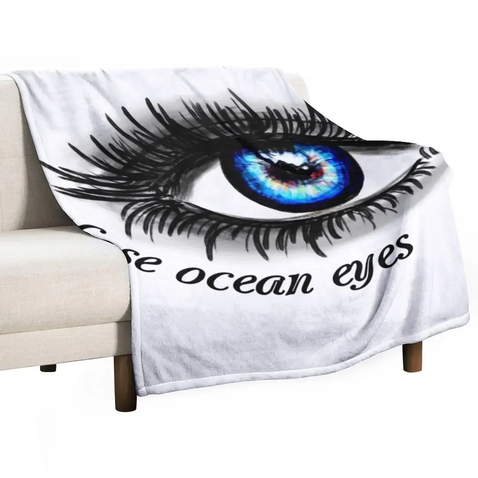 Ocean Eyes Drawing Throw Blanket Furry Blankets For Baby for babies Sofa Giant Sofa Hairy Blankets