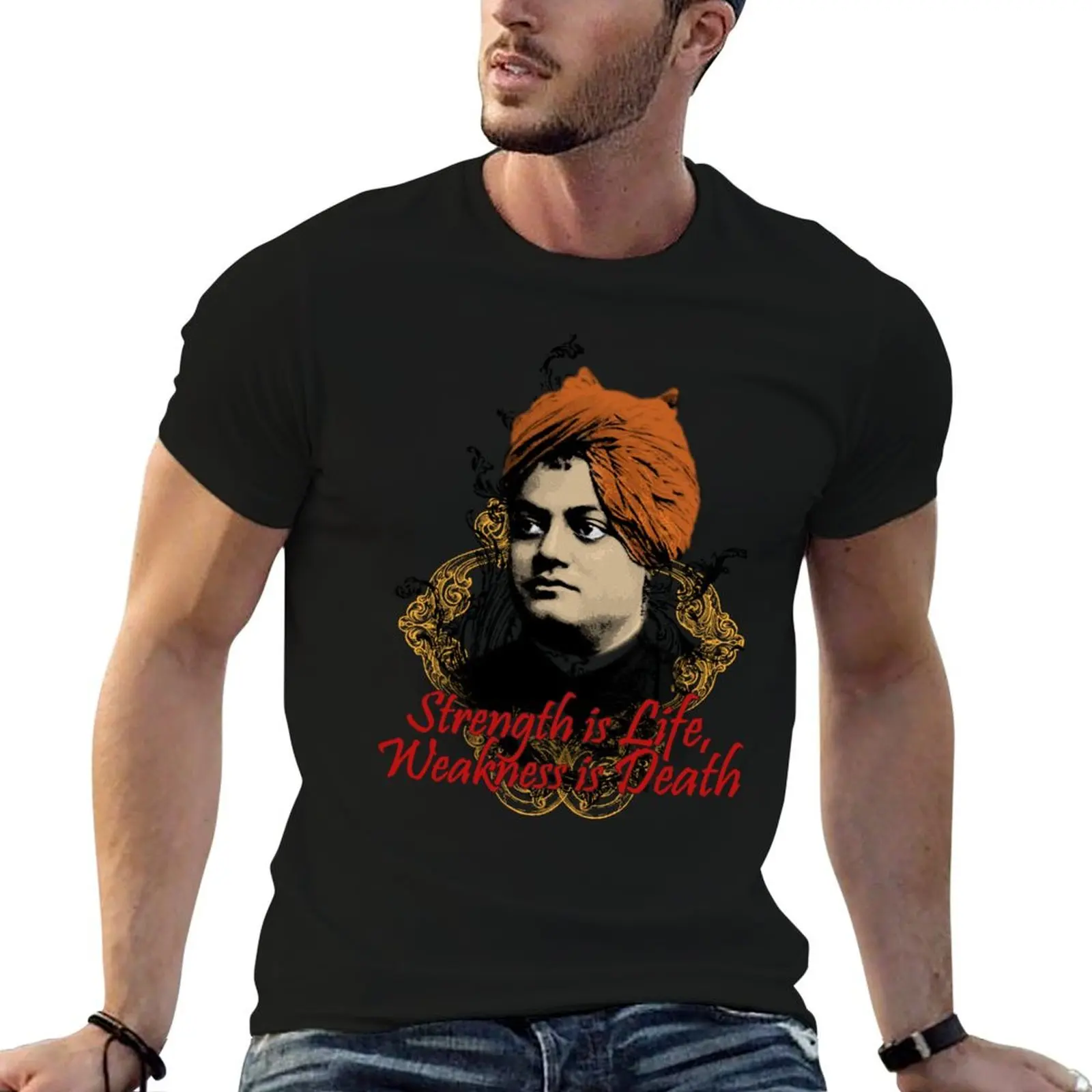 

man pack Monk shirts Hindu t t for Indian white man T-Shirt Vivekananda Swami - summer shirt