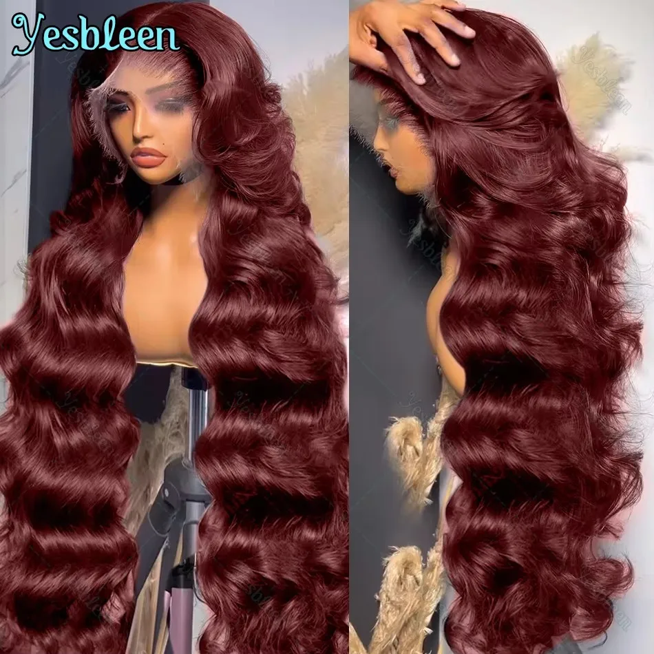 Reddish Brown Lace Front Human Hair Wigs Body Wave 13x6 Hd Lace Frontal Wig Preplucked Dark Red Brown 13x4 Lace Front Wig OnSale