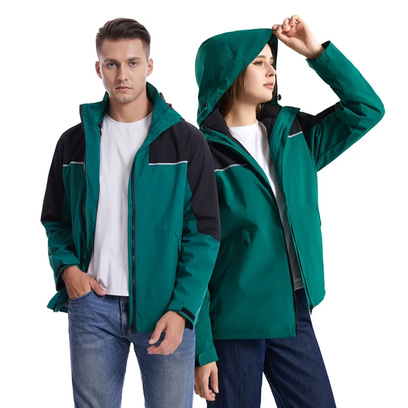 Outdoor Men's Assault Jacket Three-in-One Detachable Cold Protective Clothing Women's Two-Piece Set Windproof Waterproof