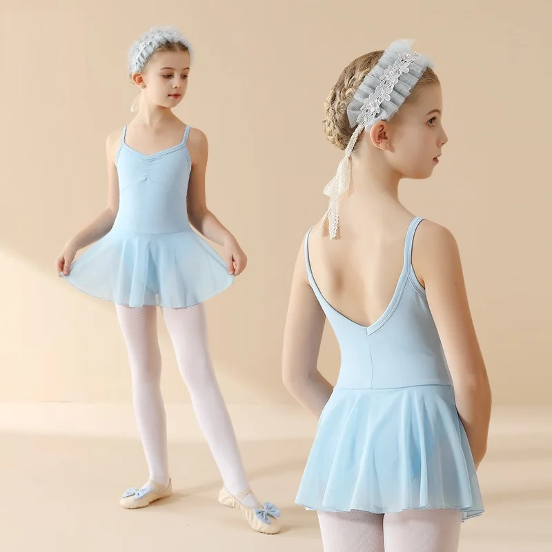 Roupa de dança de balé sem mangas, vestido de balé para meninas, collant de balé infantil, vestido de dança, vestido tutu, saias de dança infantil com tule