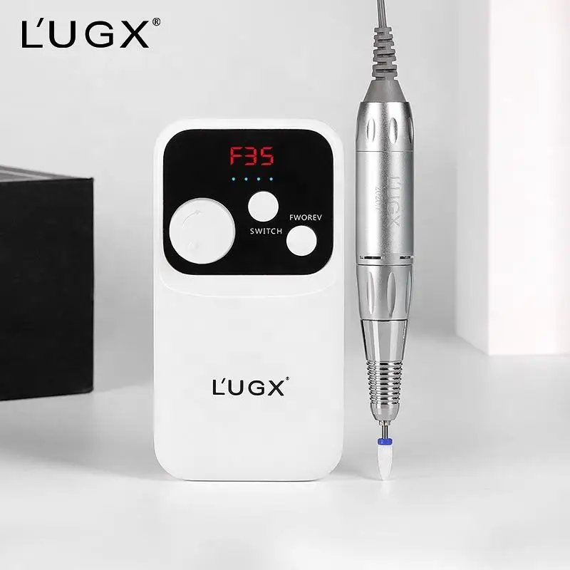 LUGX-Elétrica recarregável Nail Drill Machine, Equipamento Profissional, acrílico sem fio, portátil, 35000rpm