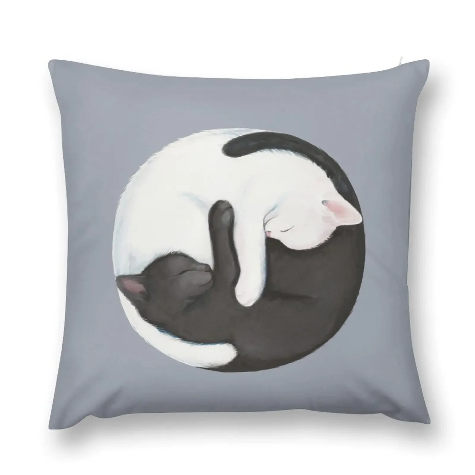 Yin Yang Balancing Cats Throw Pillow luxury decor New year Cushion Cover Luxury pillow