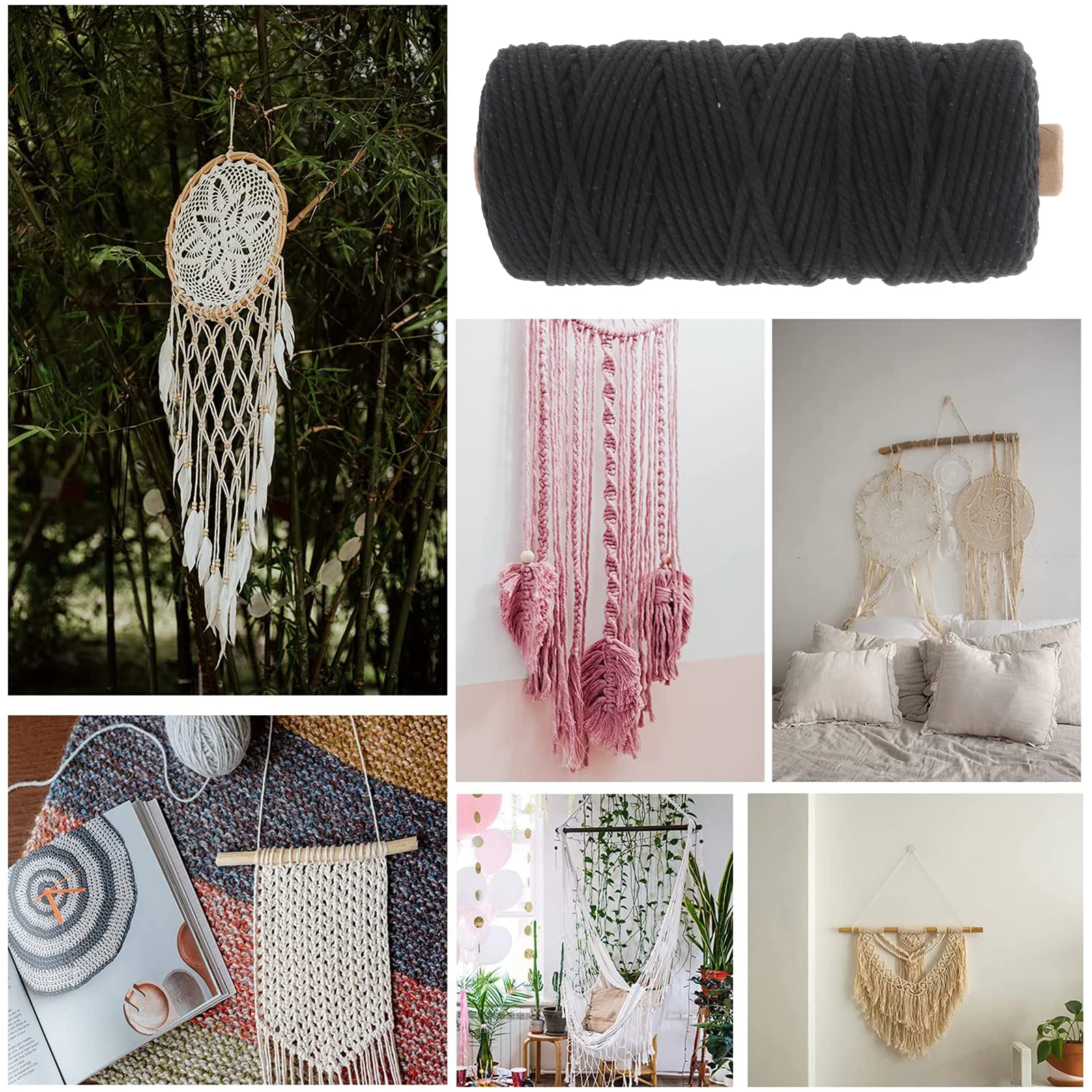 1pc 100M 3Mm Natural For Handmade Crafts Braiding Wrapping Binding Lacing Stringing Reusable Durable Flexible Macrame Plant