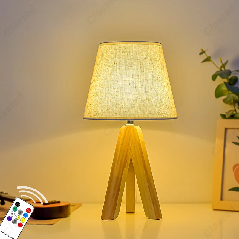 Creative Retro LED โคมไฟตั้งโต๊ะไม้ห้องนอน Headboard ตกแต่งบรรยากาศไฟกลางคืนขนาดเล็ก