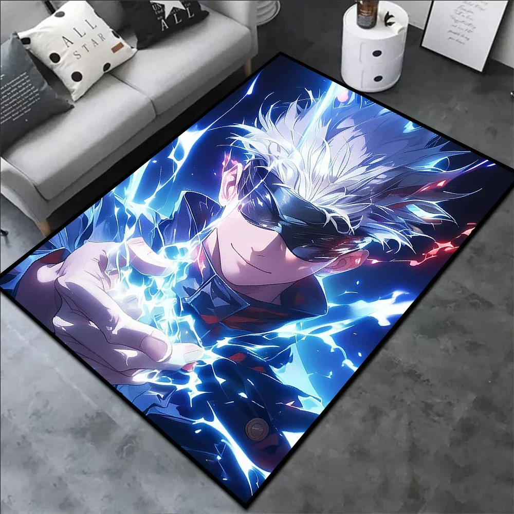 Area Rug Anime Jujutsu Kaisen Satoru Gojo Room Art Super Cool Printed Handmade Carpet for Home Decor