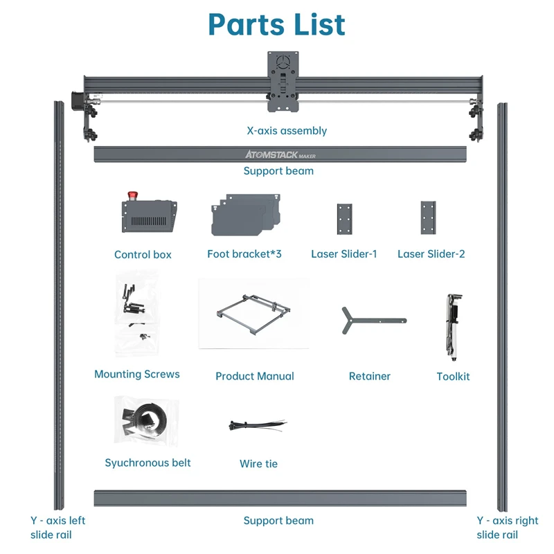 Atomstack E85 Expansion Kit 850*800mm Working Area CNC for Laser Engraver Cutting Machine Without Laser Module