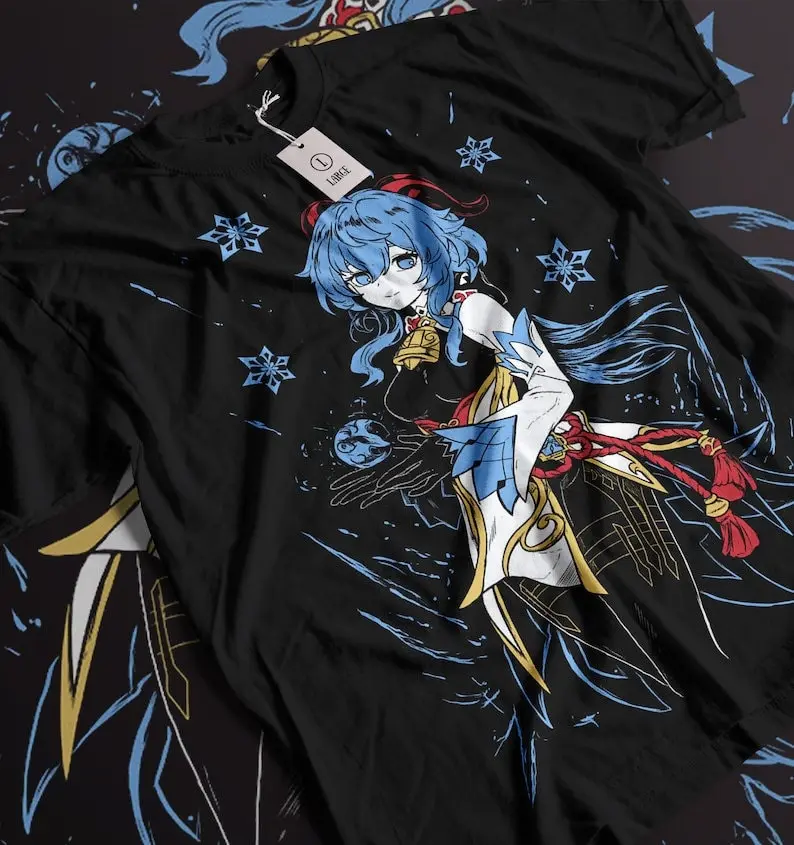 Ganyu Genshin Impact, Genshin Impact Raiden Shogun Gaming T-Shirt, Hu Tao Anime Videogame Waifu