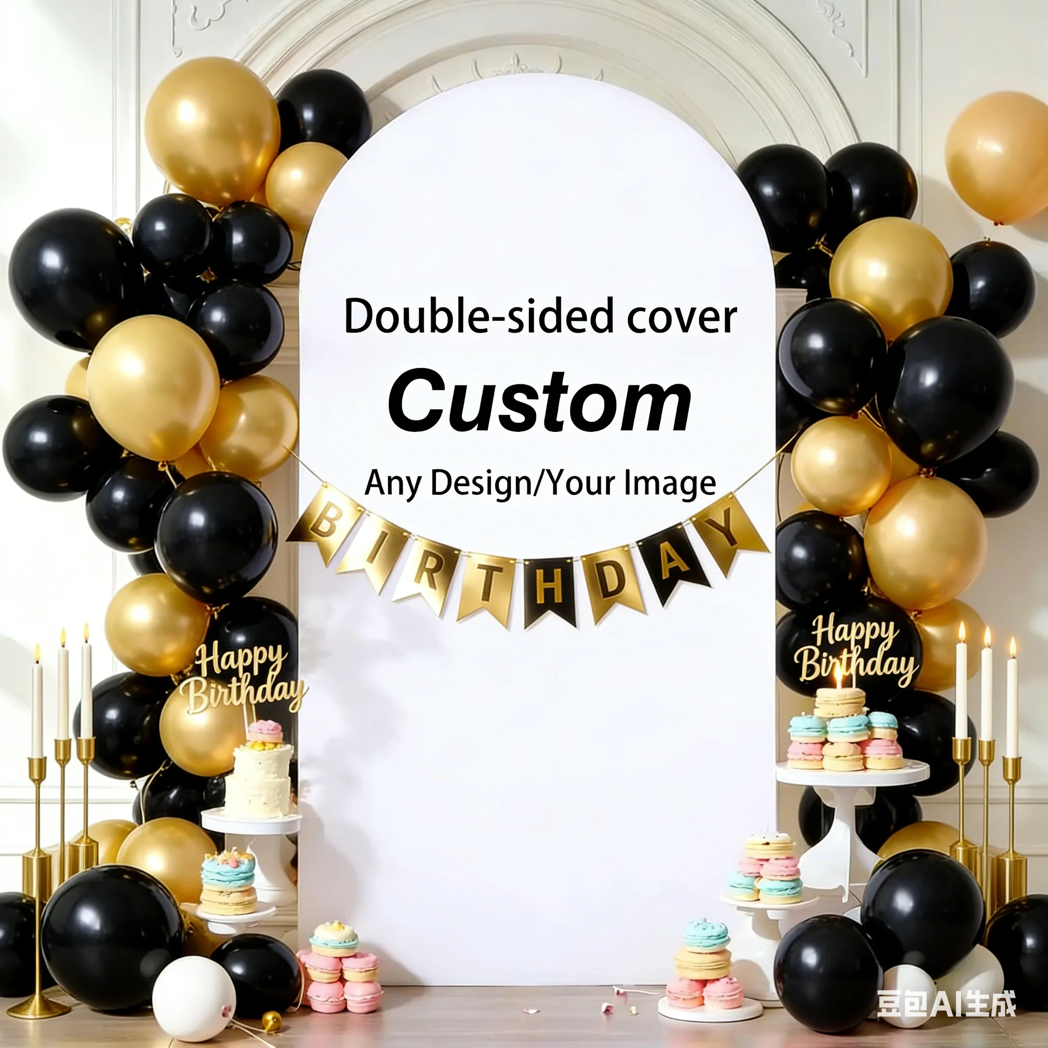 

Customize Wedding Arch Cover Elastic Spandex personalized Photography background For Babyshower party Decor Engagement Accessory