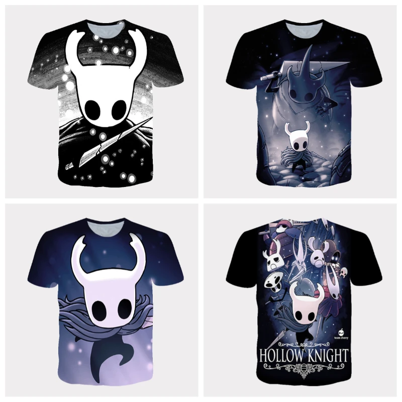 

Hollow Knight T Shirt Cartoon Print Tshirt Children Short Sleeve Game Peripheral Short Sleeved T-shirt Leisure Sportswear Gift