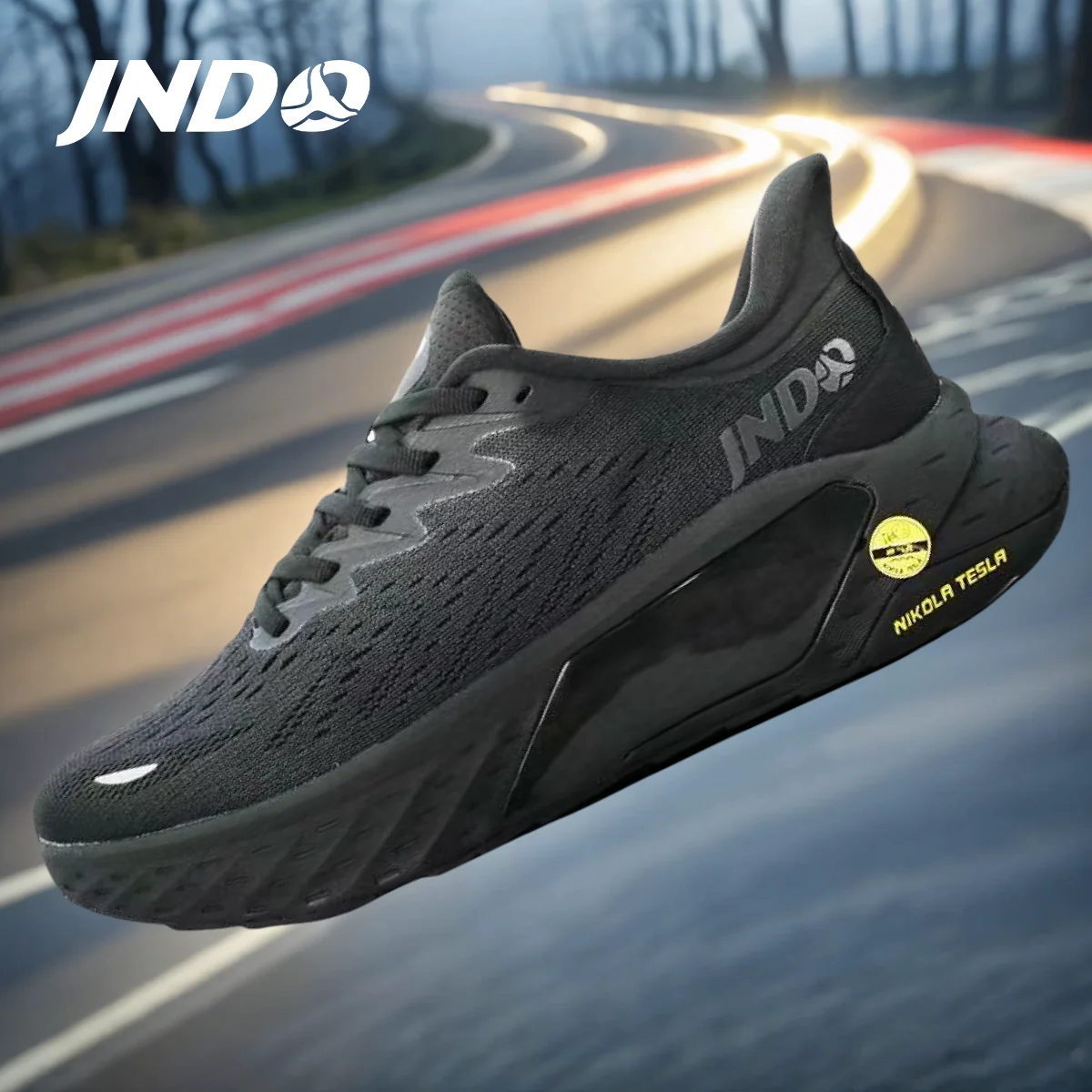 

New Fluorescent Night Running Shoes Casual Shoes For Men And Women Tesla Breathable Shock-Absorbing Running Shoes