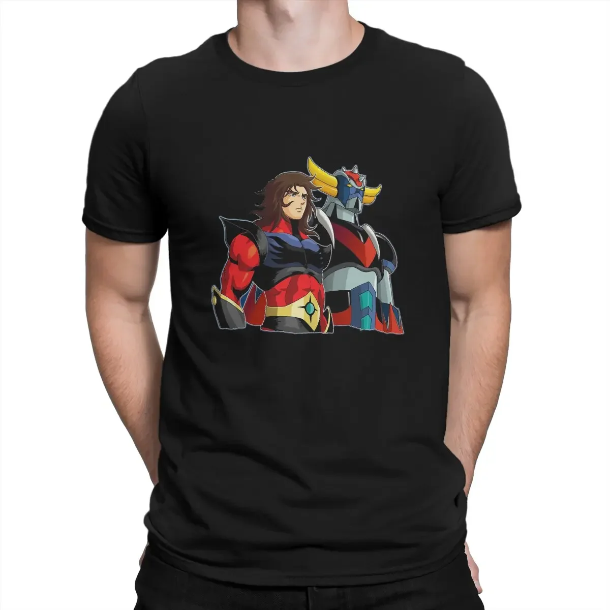 Mens New  Clothing Summer  Cotton  Actarus Classic UFO Robot Goldrake Grendizer Anime Men T Shirt Gothic Crewneck