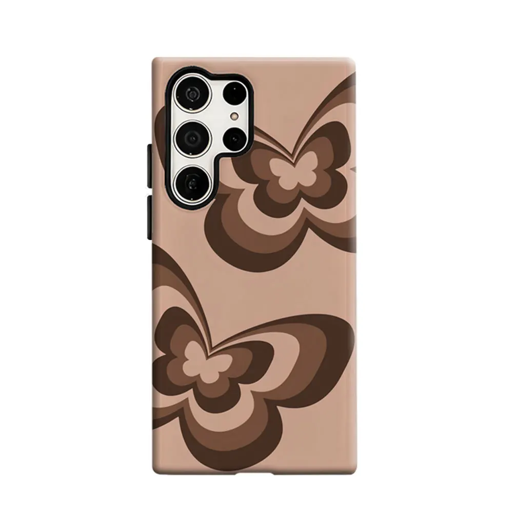 CaseLumi Phone Case For Samsung Galaxy S25 S24 S23 Ultra Plus HD Hard Butterfly Layers Double Layer Cover Film Shell