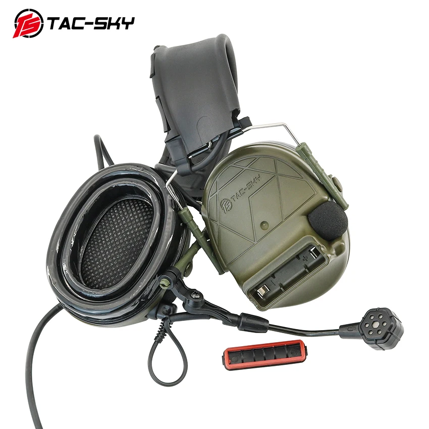 TAC-SKY Digitale Chip DSP Tactische Headset TSC5 XPI Ruisonderdrukking Gehoorbescherming Moffen Airsoft Schieten Jacht Hoofdtelefoon