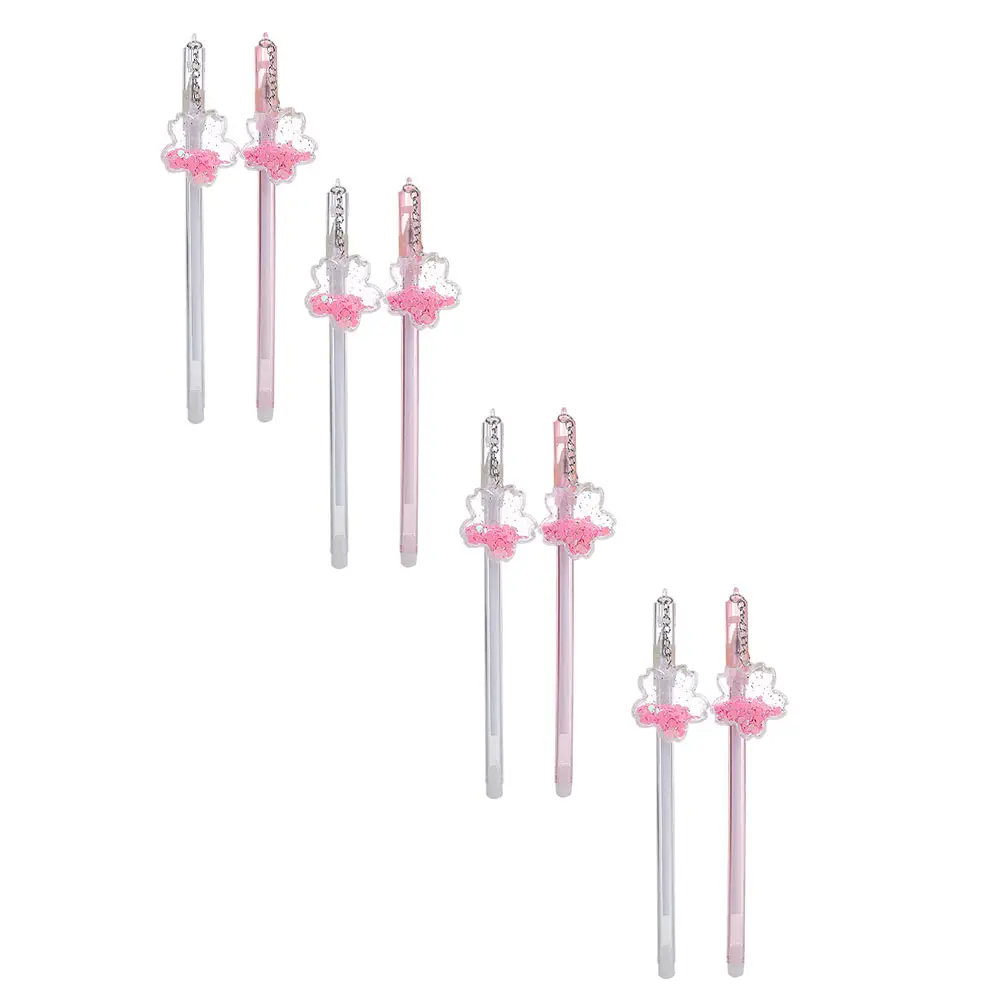 

8pcs Portable Writing Household Sign Pens Multi-Function Gel Pens For Study School Supply Smooth Writing Adorable Sequins Office