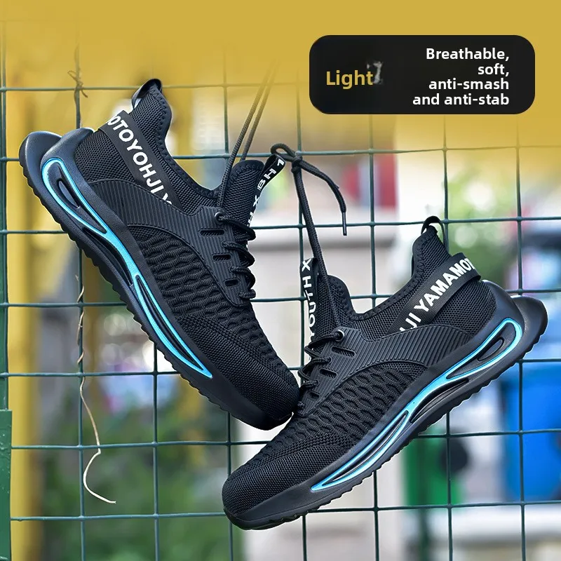 أحذية أمان رجالية معزولة 6kV أحذية رياضية للرجال خفيفة الوزن للتنفس أحذية عمل بمقدمة فولاذية أحذية رياضية مضادة للتحطيم والرائحة