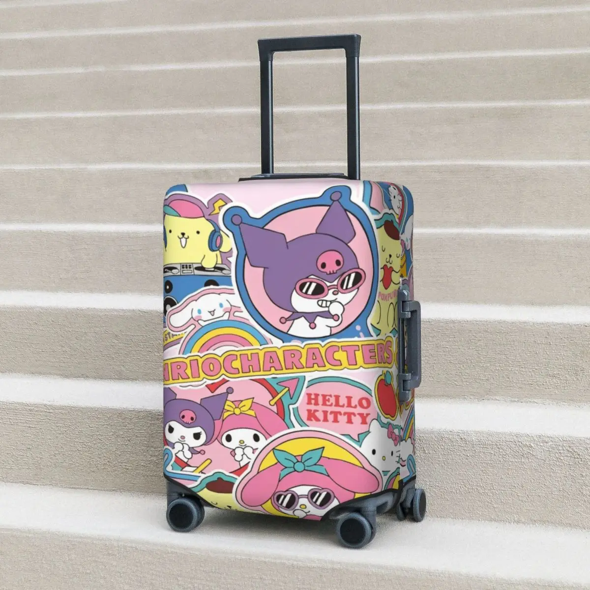 

Anime Hello Kitty Suitcase Cover Vacation Cuter Cat Useful Luggage Accesories Business Protector
