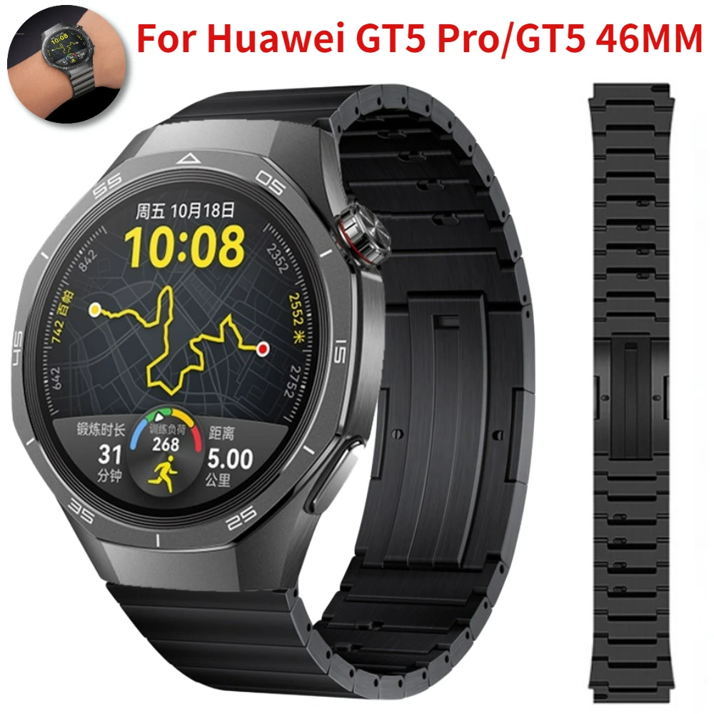 Titanium Strap for Huawei Watch GT5 Pro 46mm Quick-release Replaceable Wristband for 22mm Huawei Watch GT5/GT4 3 2 Pro Bracelet