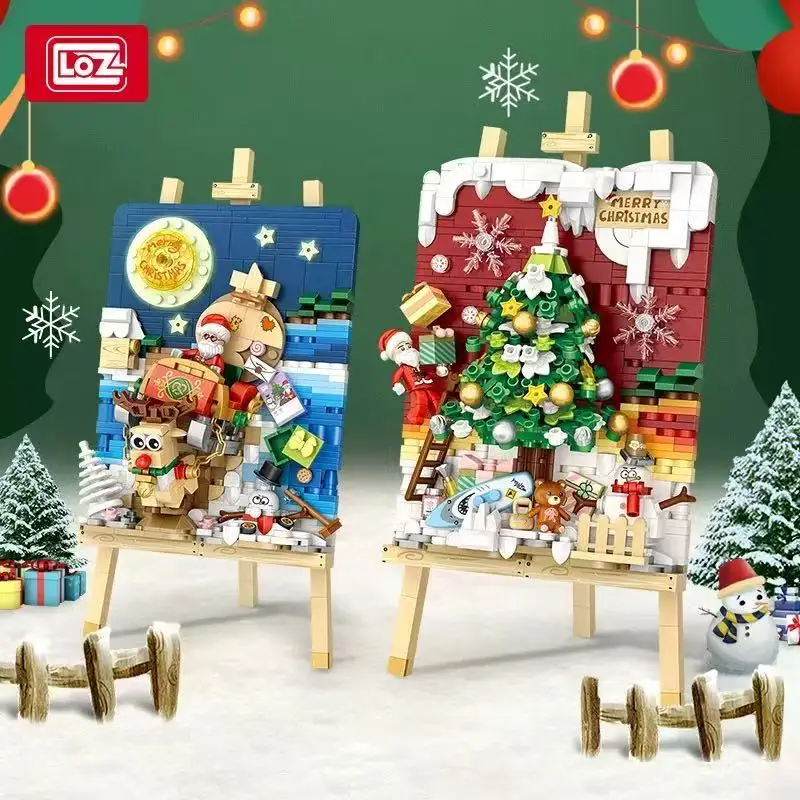 

LOZ Christmas educational toy desktop ornament, 3D Christmas tree model assembly, children's building blocks toys gift