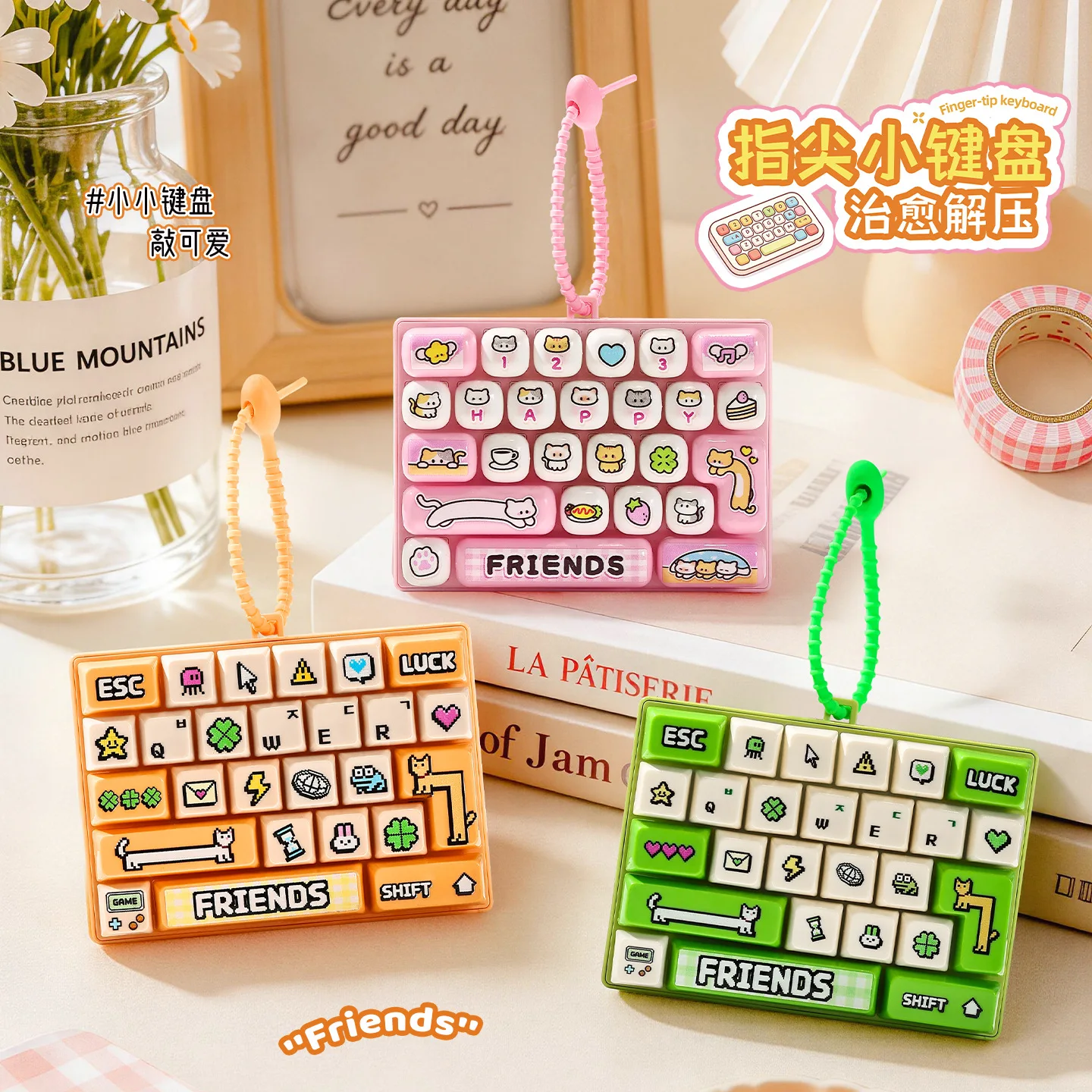 Funny 26 Letter Keyboard Keychain Stress Relief Fidget Toy Bag Charms Cute Backpack Pendant Couple Small Gift For Students