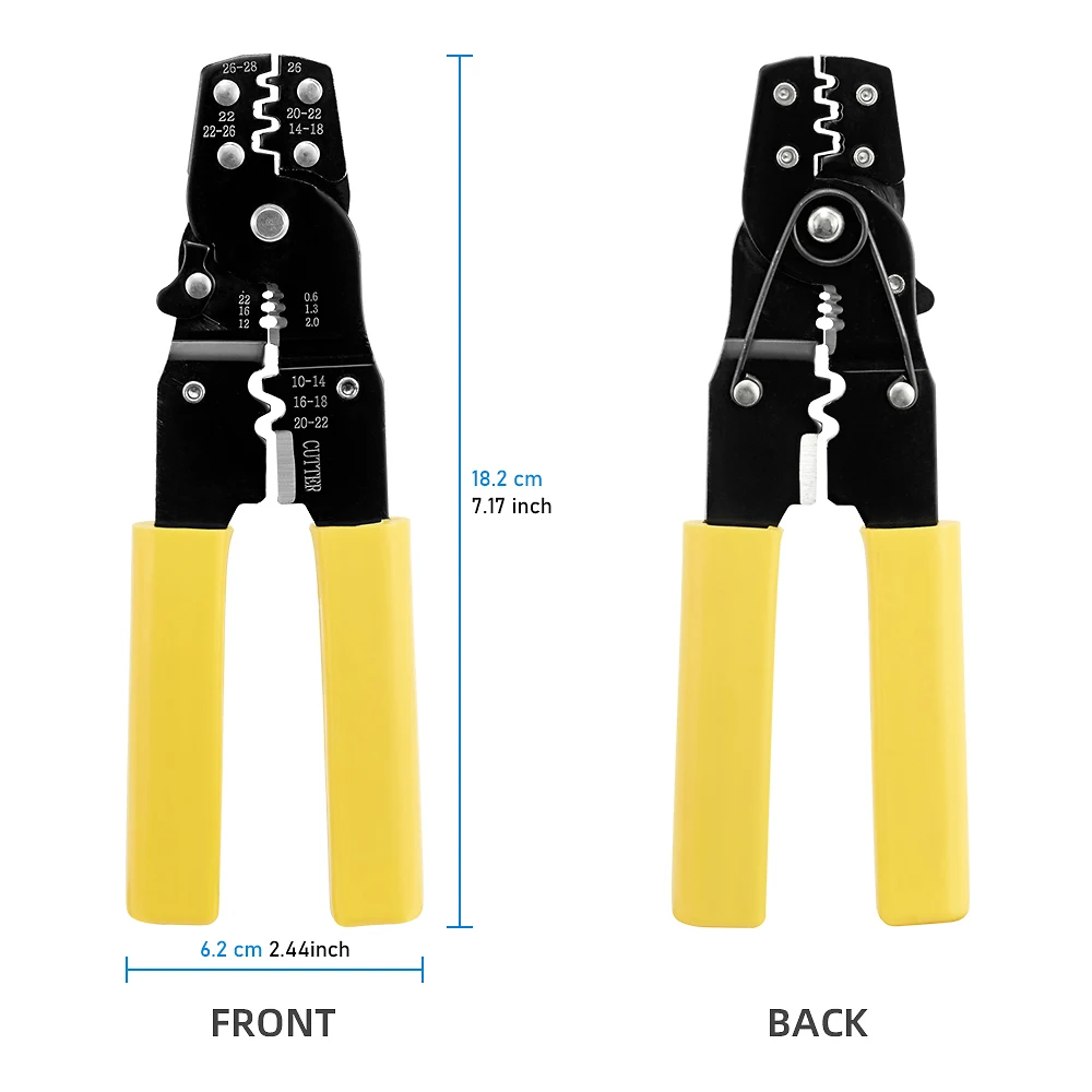 Multifunctional Crimping Pliers Wire Stripper Cutter Crimper 10-26AWG Crimping Tool Terminals Electrical Clamp Mini Tools