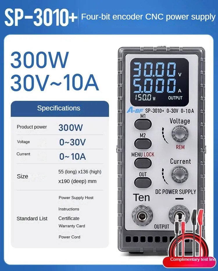 

A-BF SP-3010+ extraordinary high precision adjustable DC regulated power supply Maintenance switching power supply 30V/10A/300W