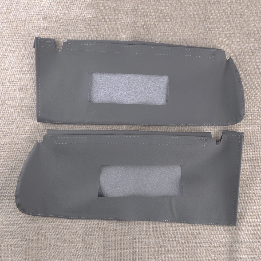 

1 пара накладок на солнцезащитные козырьки, подходящих для Chevrolet Tahoe Suburban 1500 GMC Yukon 1995-1998 1999, серая микрофибра, кожаная отделка.