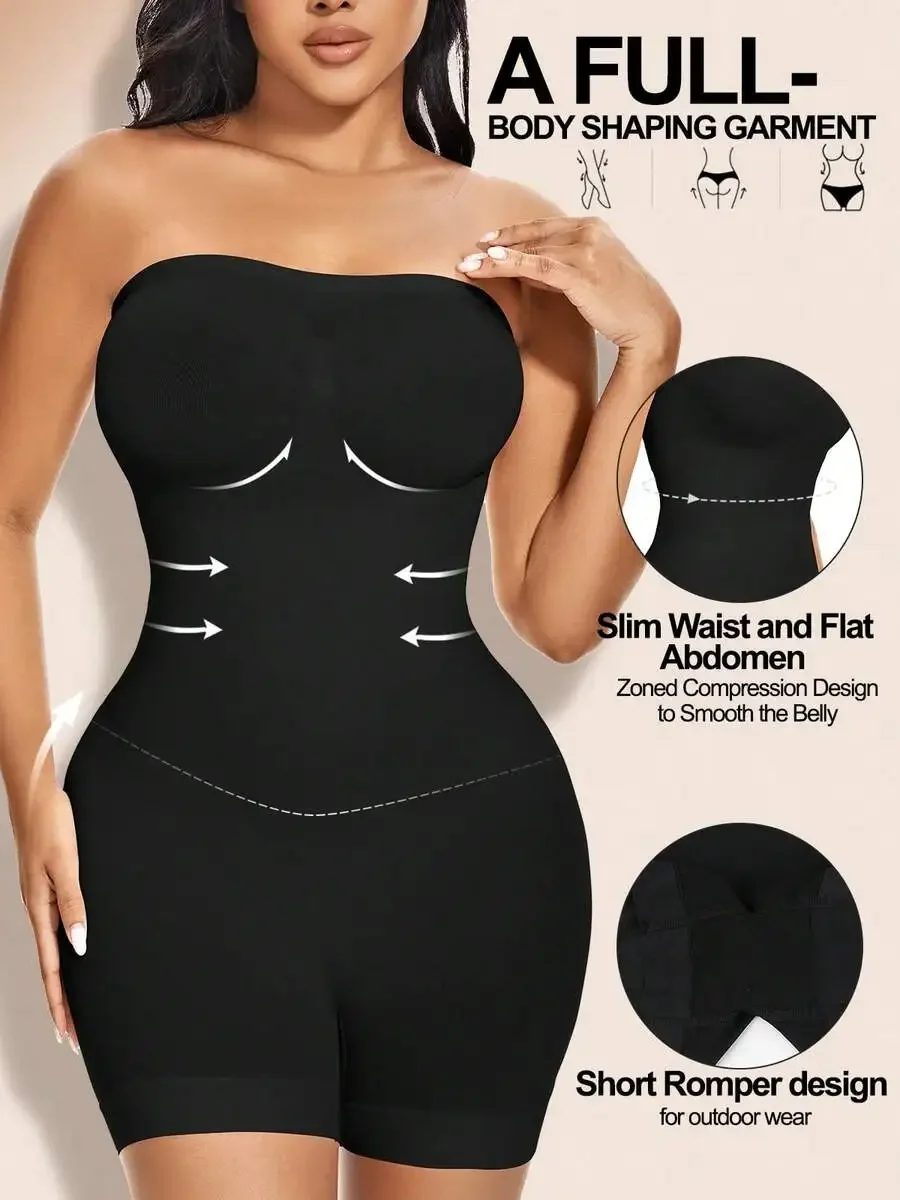 Women's Shapewear Rompers Strapless Bodysuit Shaper Jumpsuits Suitable For Outdoor Wear Body Shaper Bodysuit With Tummy view 5