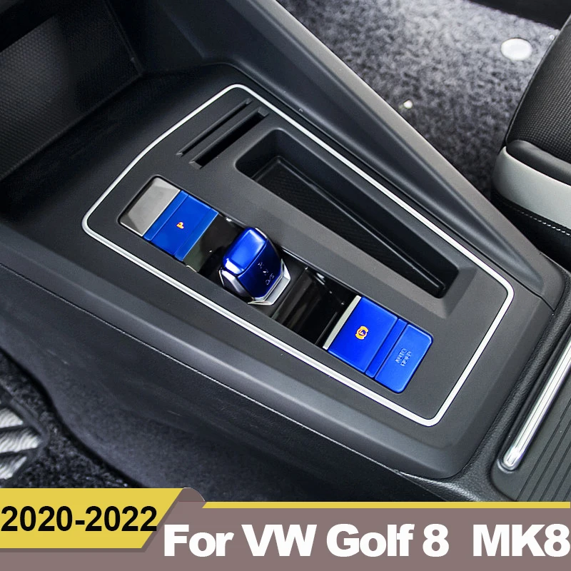 For VW Golf 8 MK8 Rline R GTI 2020 2021 2022 Car Interior Gear Shift Knob Handbrake Auto Hold Button P Switch Sticker Strip Trim