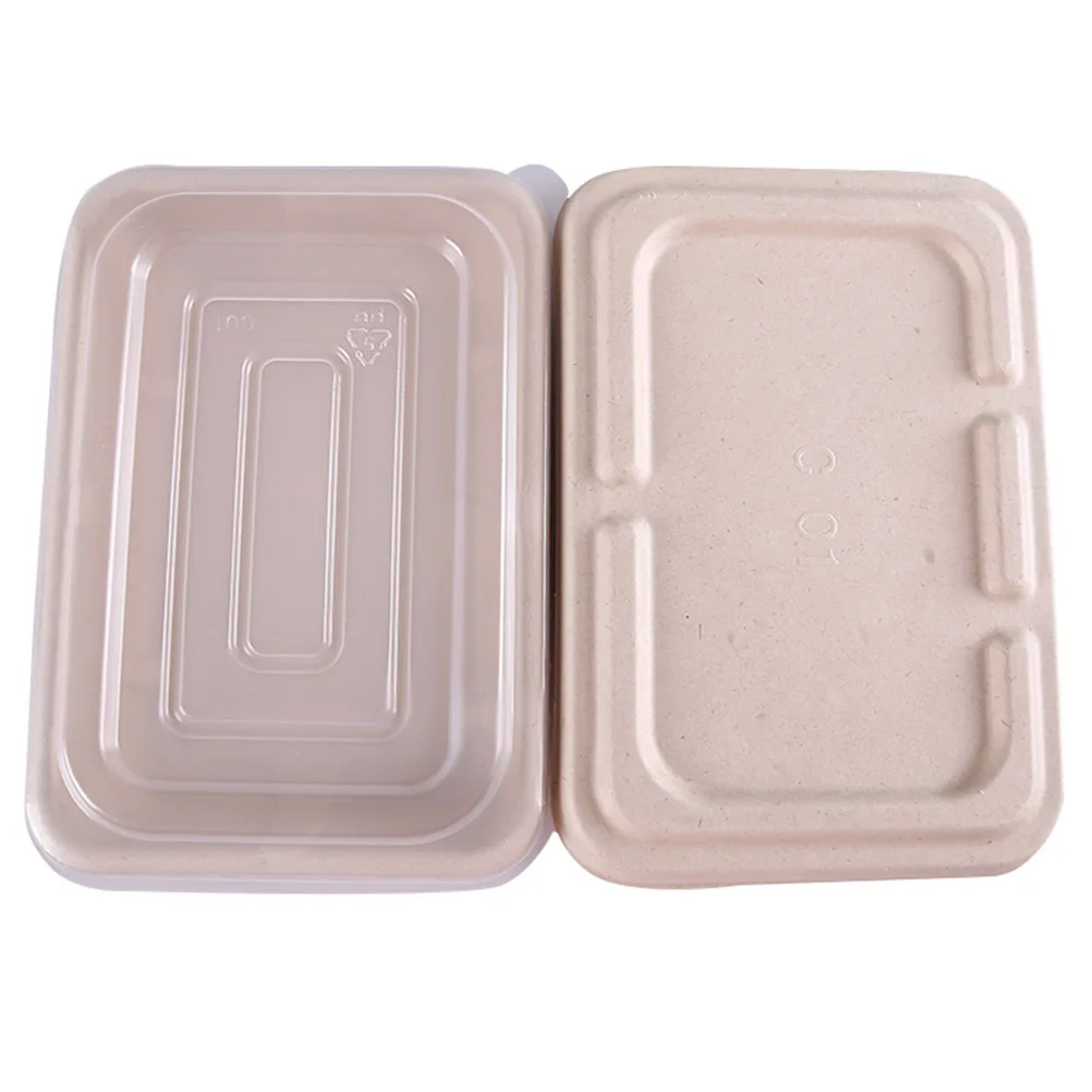 

10PCS EcoFriendly Disposable Meal Boxes Temperature Resistant Heat Preservation Bento Lunch Boxes Food Containers Pulp Material
