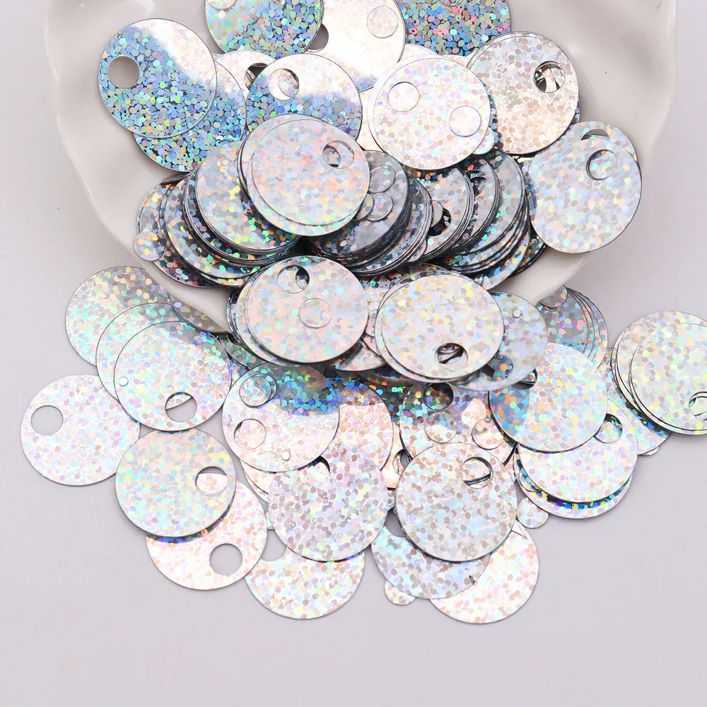 Große 2cm Flache Runde Pailletten 20mm Lose Pailletten für DIY Stickerei Kleidung Taschen Schmuckherstellung – Detail 11